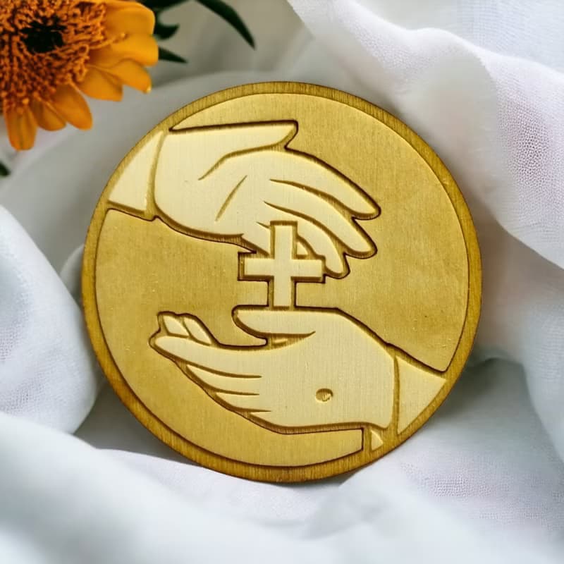 Religious Wooden Coaster Set – Spiritual and Religious Symbol Wooden Coasters