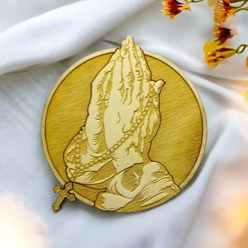 Religious Wooden Coaster Set – Spiritual and Religious Symbol Wooden Coasters