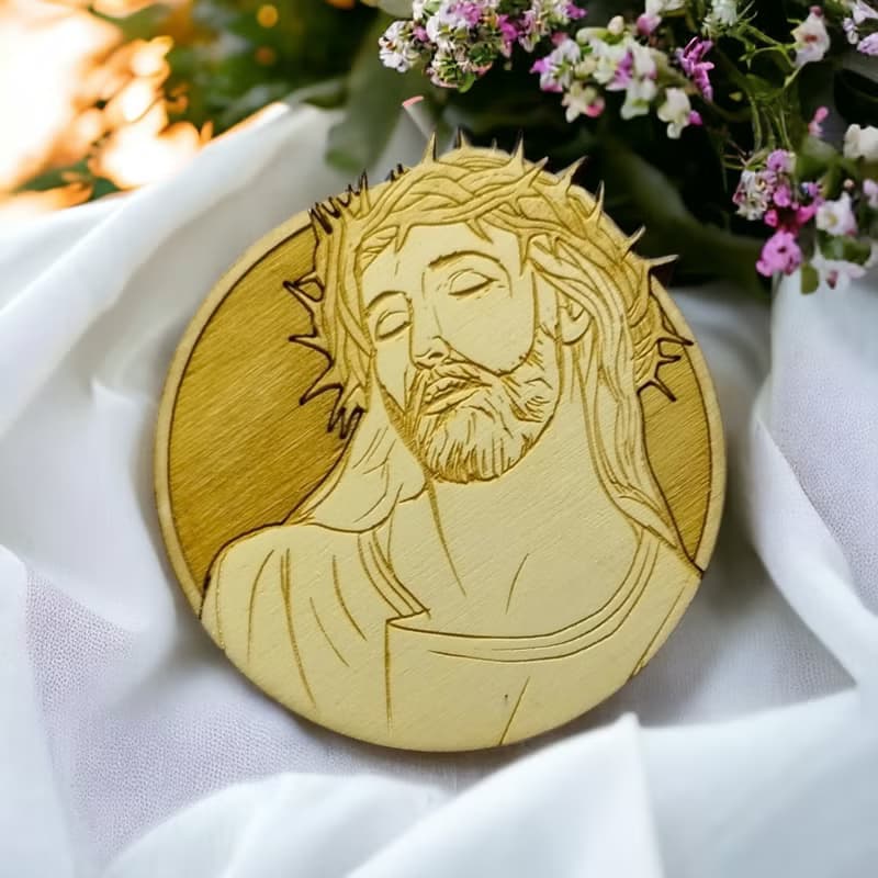 Religious Wooden Coaster Set – Spiritual and Religious Symbol Wooden Coasters