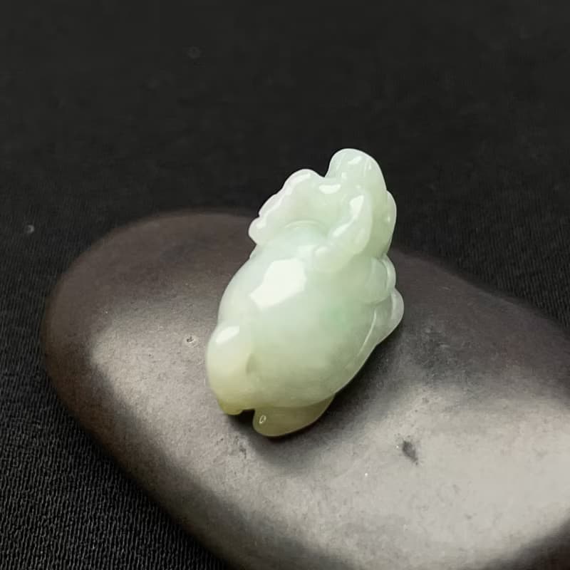 【吉祥‧長壽】冰綠翡翠龍龜小擺飾 | 天然緬甸玉翡翠A貨|送禮