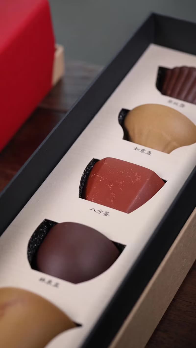 送禮紫砂壺茶壺禮盒 禮物 宜興紫砂杯子 大器紫砂五型主人茶杯 過