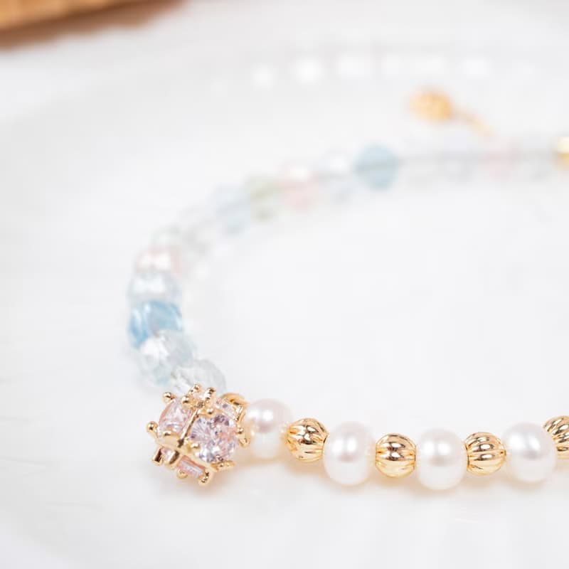 潺潺設計款 | 摩根石 | 珍珠 | 天然能量手鏈