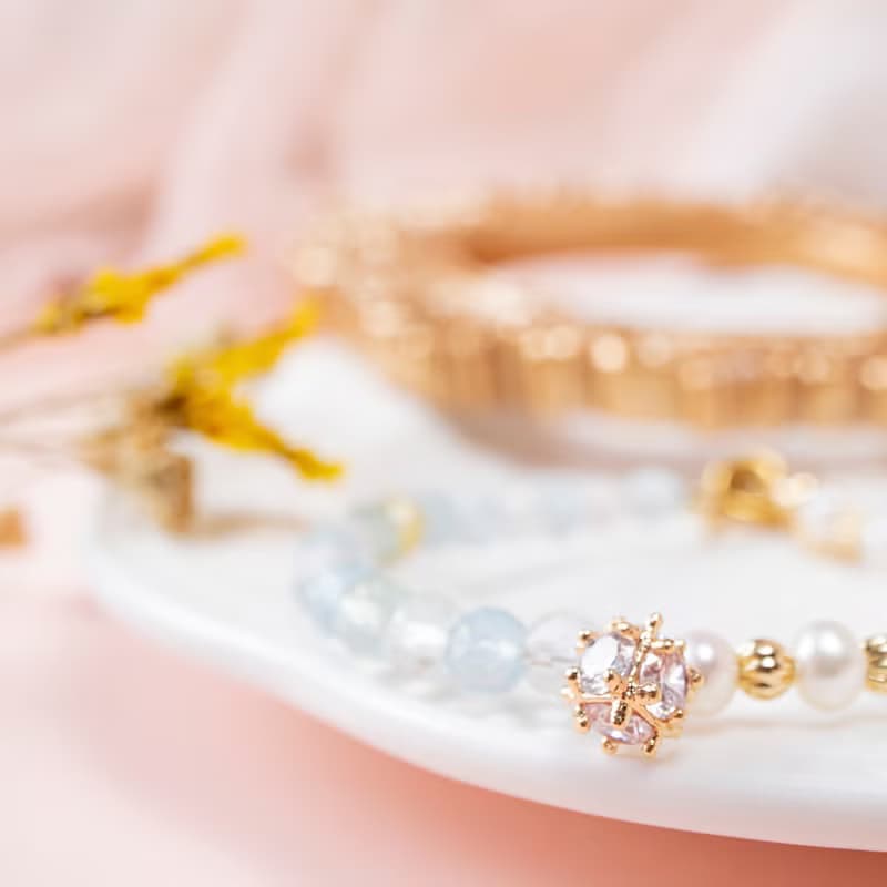 潺潺設計款 | 摩根石 | 珍珠 | 天然能量手鏈