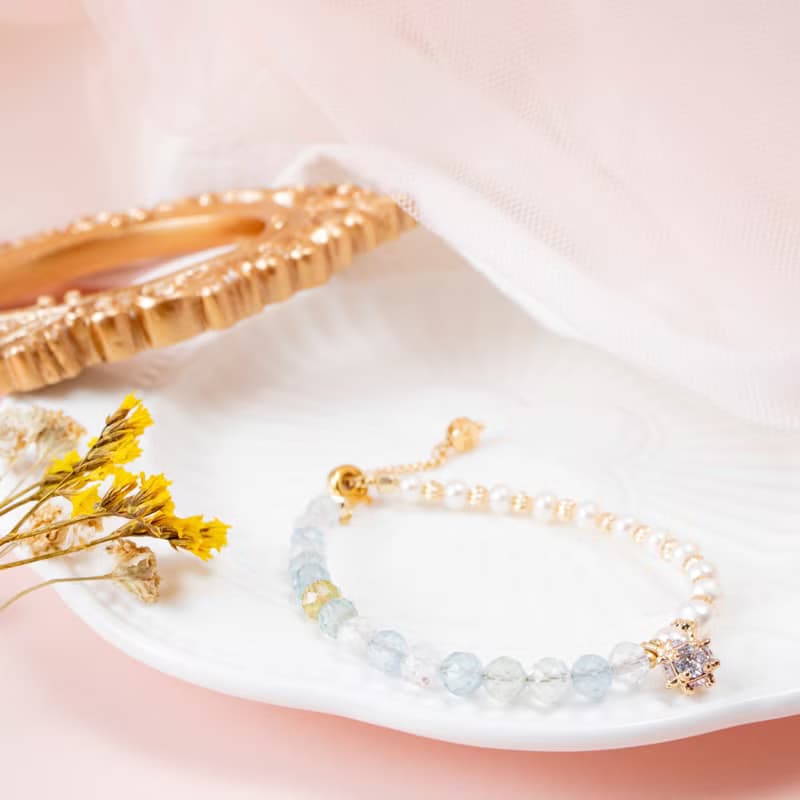 潺潺設計款 | 摩根石 | 珍珠 | 天然能量手鏈