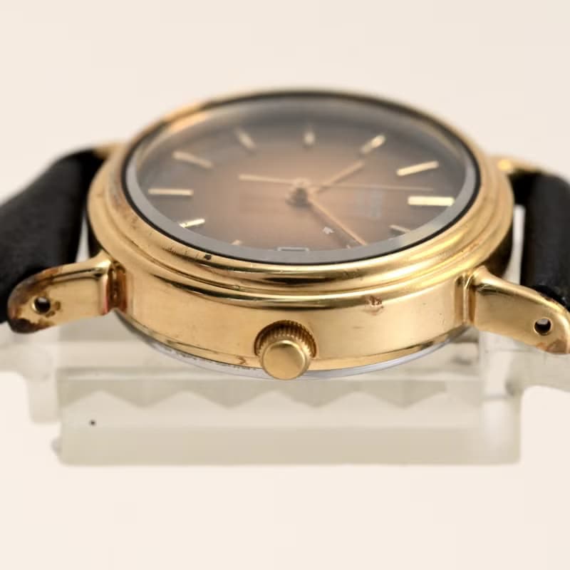 SEIKO 女性用腕時計 QUARTZ 1971製 date Round shape Brown Dial Ref.3422-0050 手錶
