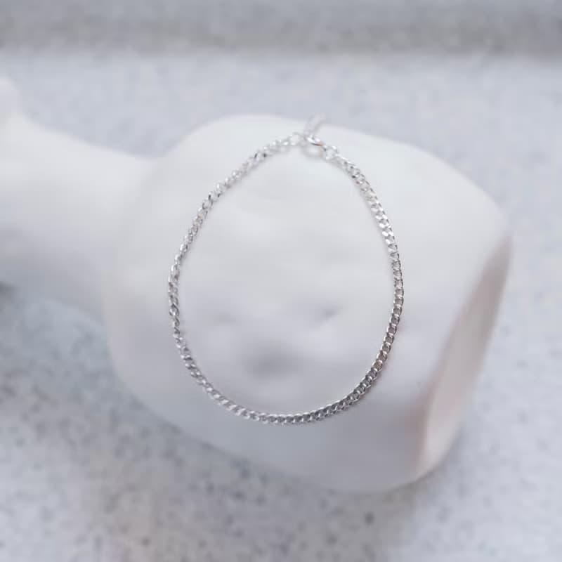 個性鏈條風格925純銀手鍊