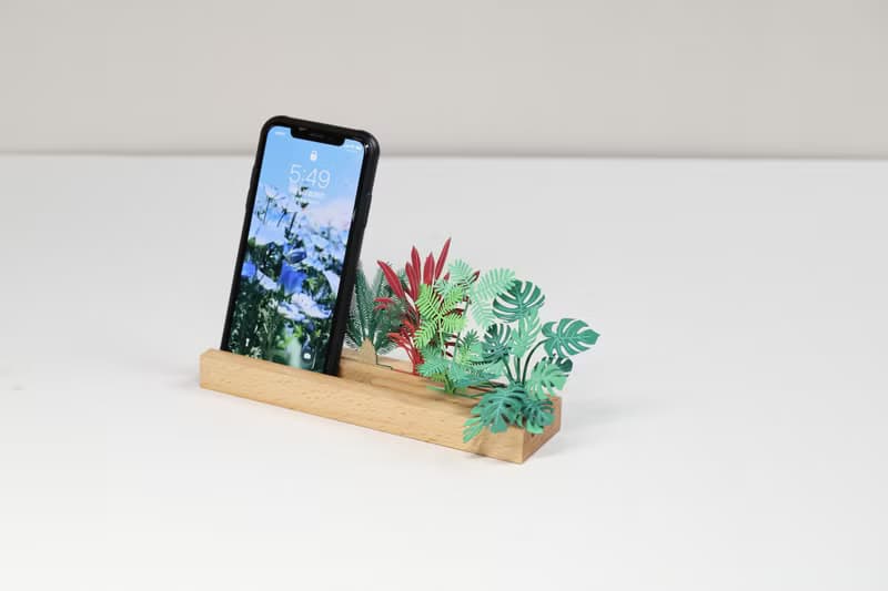 立體紙植物 原木手機座 / 卡片座 / 日曆座 套裝 - FingerART紙雕