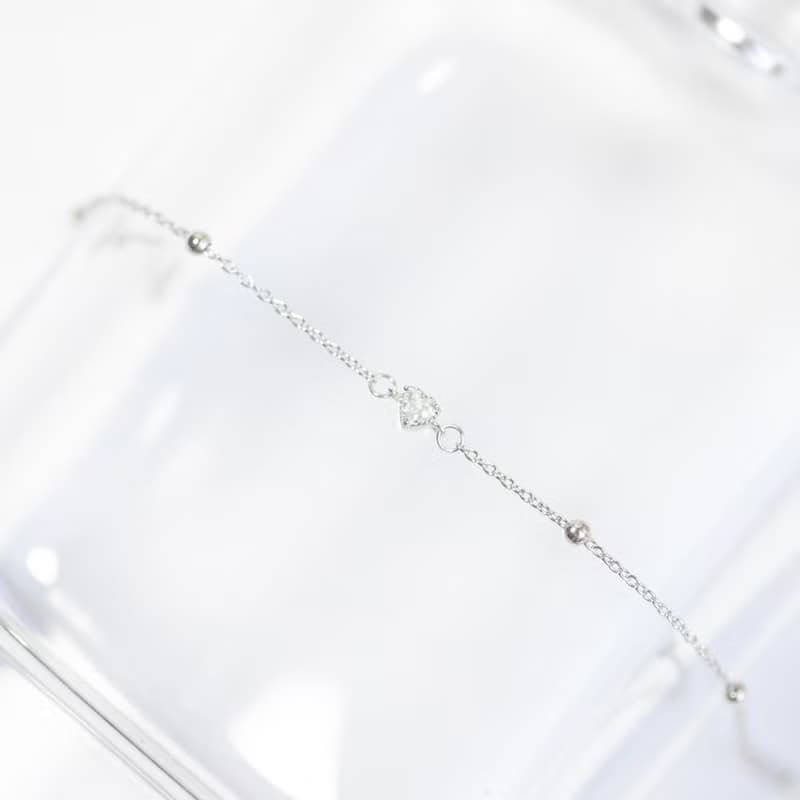 白水晶925純銀愛心蛋糕手鍊