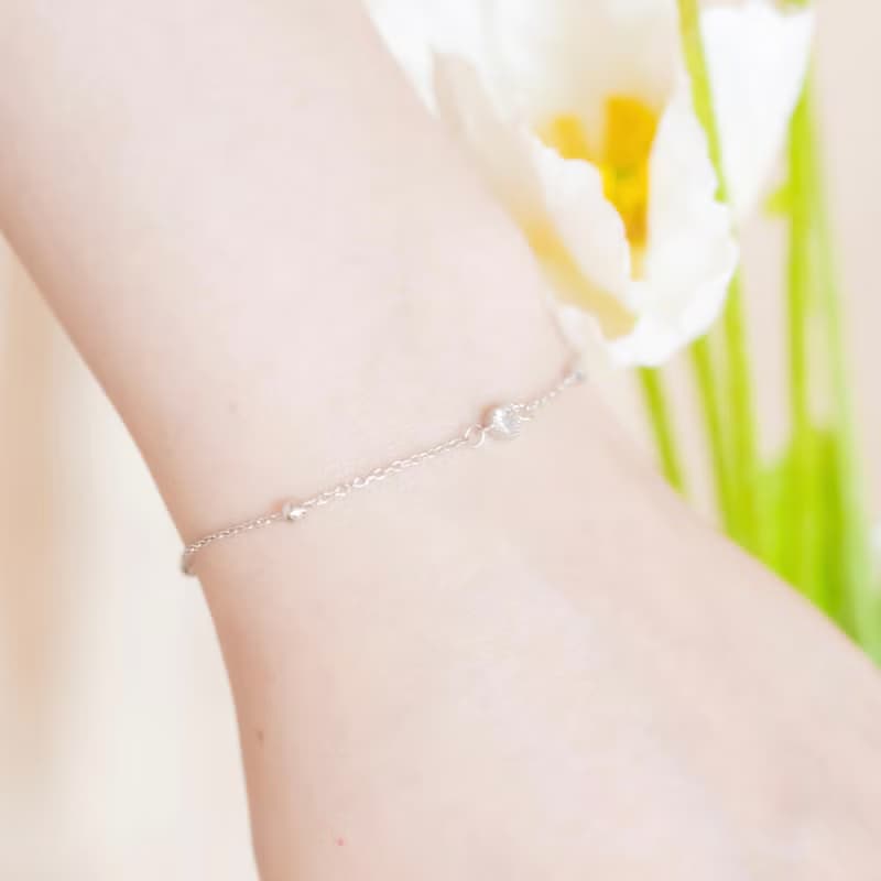 白水晶925純銀愛心蛋糕手鍊