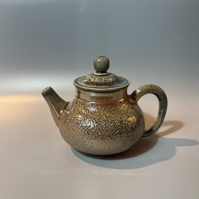 柴燒金彩冰煙茶壺 / 冰煙壺容量200cc /  小平凡手作