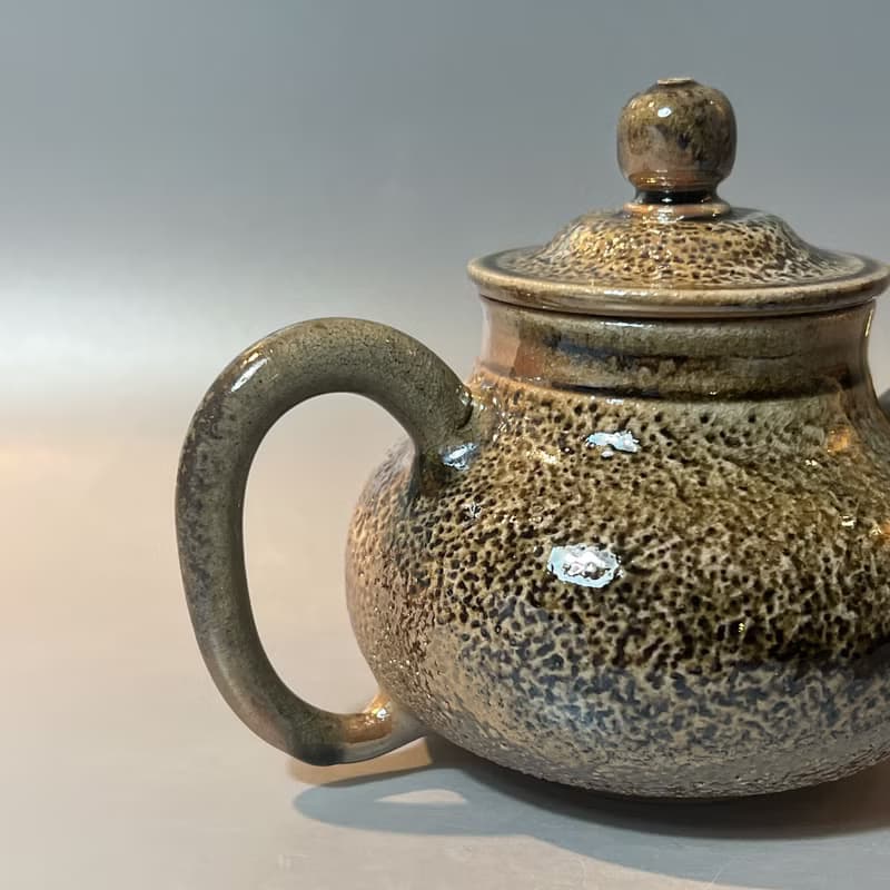 柴燒金彩冰煙茶壺 / 冰煙壺容量200cc /  小平凡手作