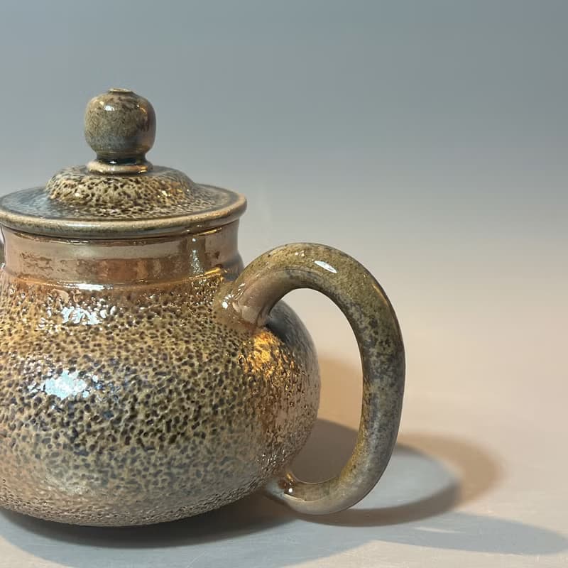 柴燒金彩冰煙茶壺 / 冰煙壺容量200cc /  小平凡手作