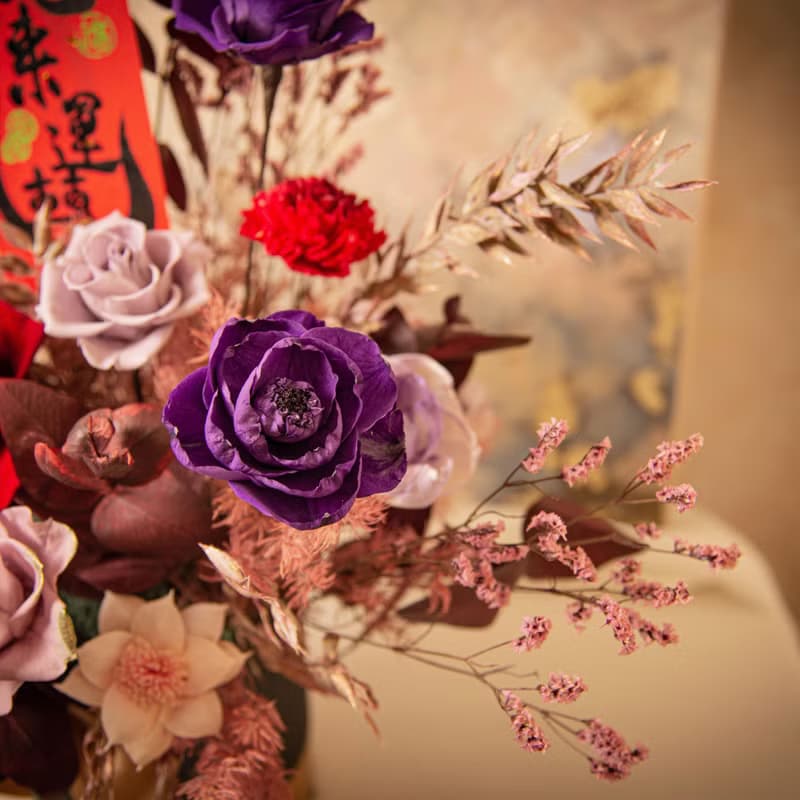 限自取【2025蛇年】手寫春聯 乾燥花 永生花盆栽 新年盆花 特大XL