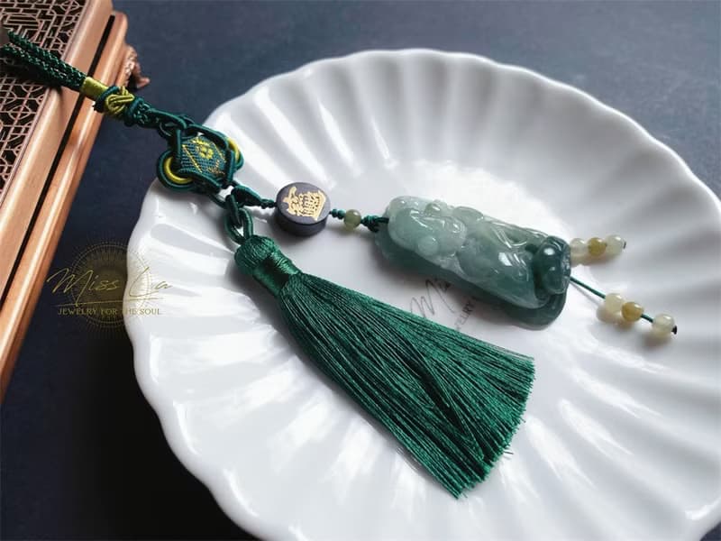 天然緬甸玉 翡翠 翹色巧雕 油青 如意 三腳金蟾 招財進寶 包掛
