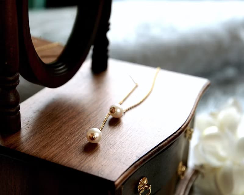 你是唯一 珍珠長耳環 耳線 可改夾式