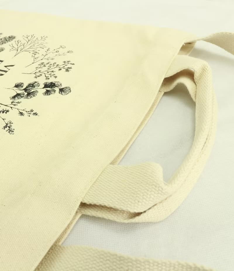 休閒兩用帆布袋 (手挽+側孭)復古小花 原色純棉特厚帆布