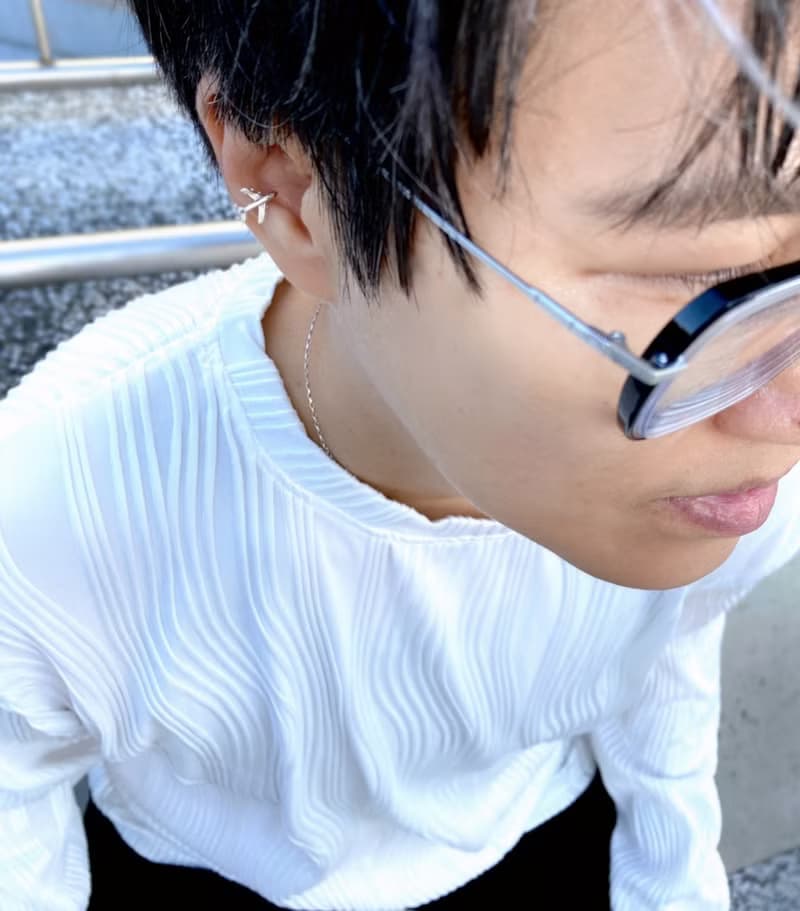MIH 金工首飾 | 旅途 飛機 純銀耳骨夾 airplane silver earcuff