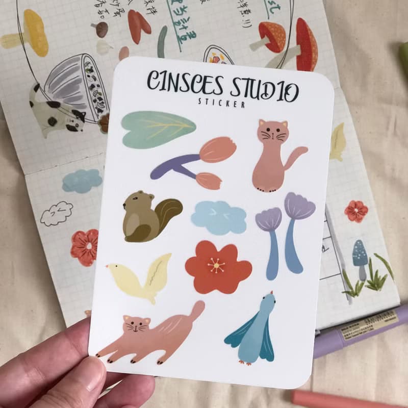 森林派對 和紙貼紙 手帳 文具 筆電 行李箱 水壺