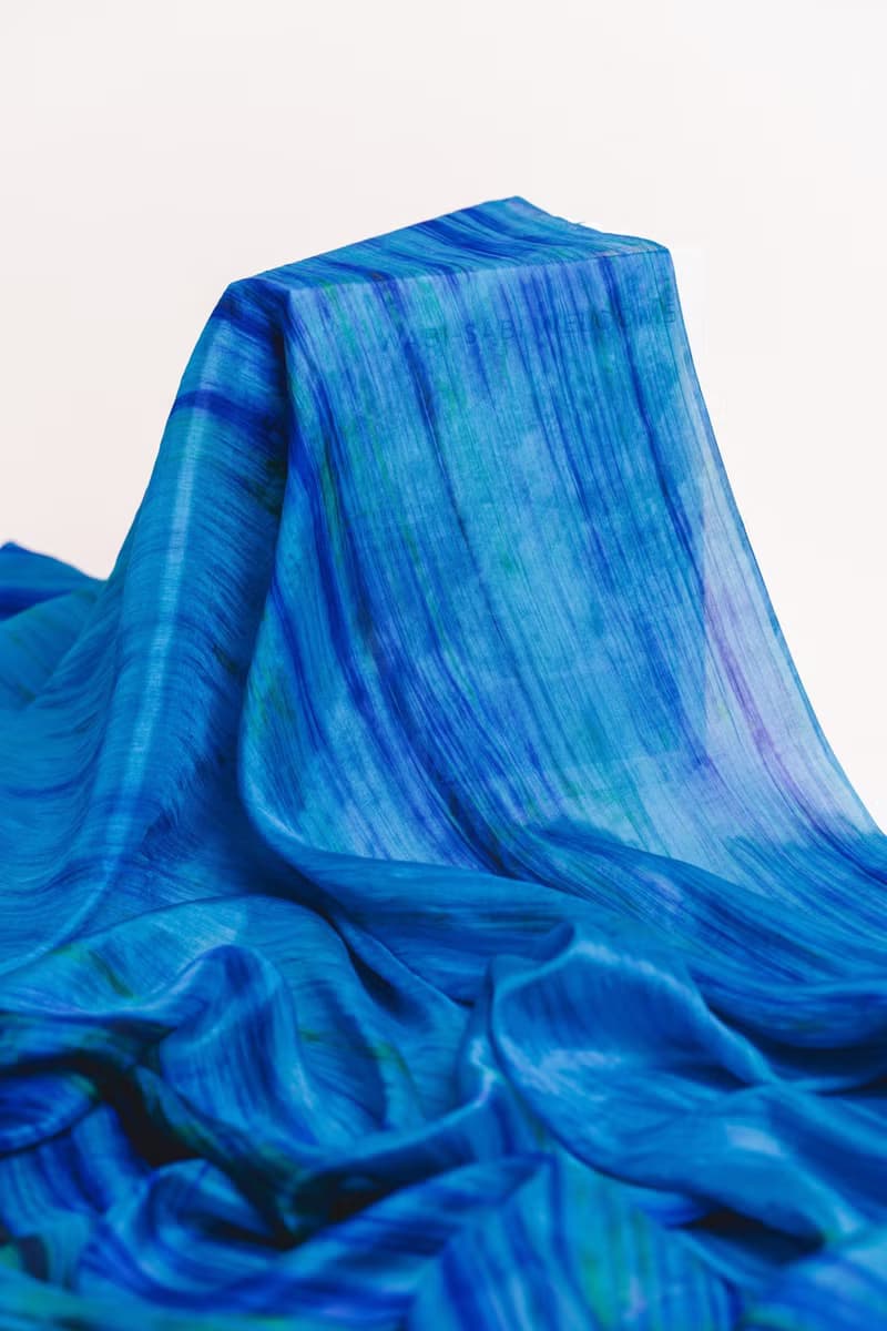100% Mulberry Silk Scarf – Hand Dyed, Lightweight, Peacock Blue
