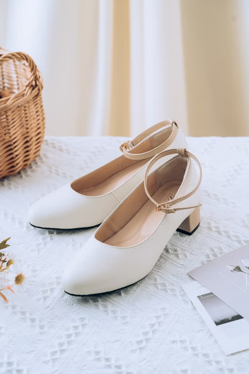 新品主打星【艾菲爾】 兩穿撞色繫帶瑪莉珍鞋_奶油 | 手工訂製