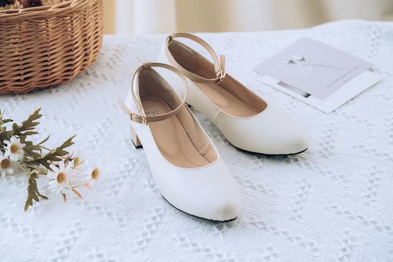 新品主打星【艾菲爾】 兩穿撞色繫帶瑪莉珍鞋_奶油 | 手工訂製