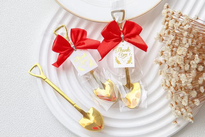 時尚閃金包裝 金鏟子單支入 甜品金湯匙 緊產子 婚禮小物