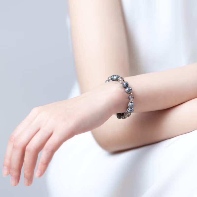 黑髮晶地圖石手鍊