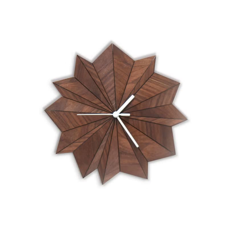 精美的有機掛鐘採用美國胡桃木貼面 - Origami胡桃木