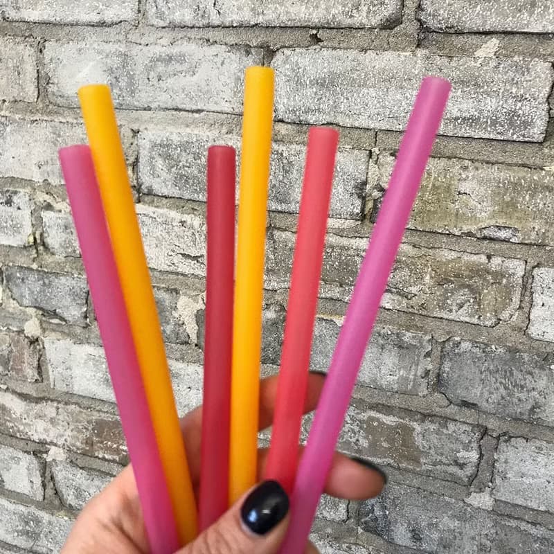 20cm 6入矽膠環保吸管組【2款】-美國GoSili