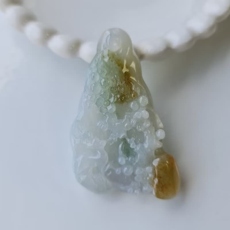 冰膠晴水帶黃翡一路有你 |天然緬甸玉A貨翡翠