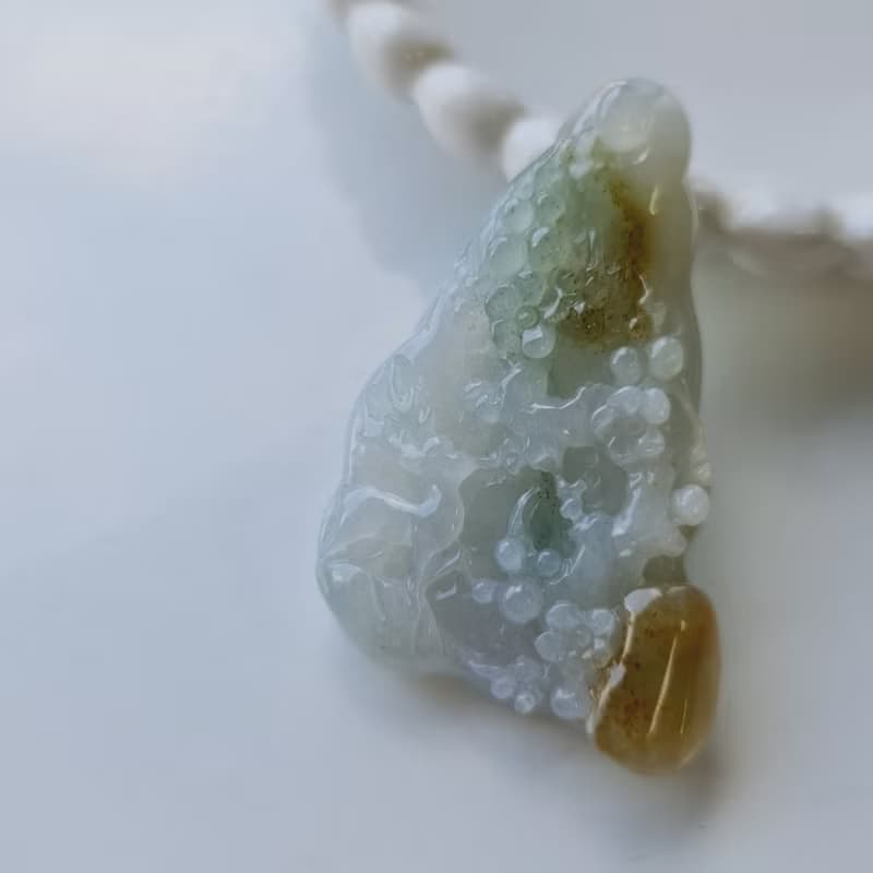 冰膠晴水帶黃翡一路有你 |天然緬甸玉A貨翡翠