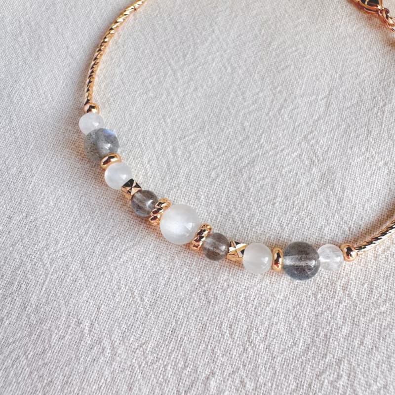白月亮石 拉長石 藍月亮石 | 舒緩情緒 情感平衡  | 手鍊手環