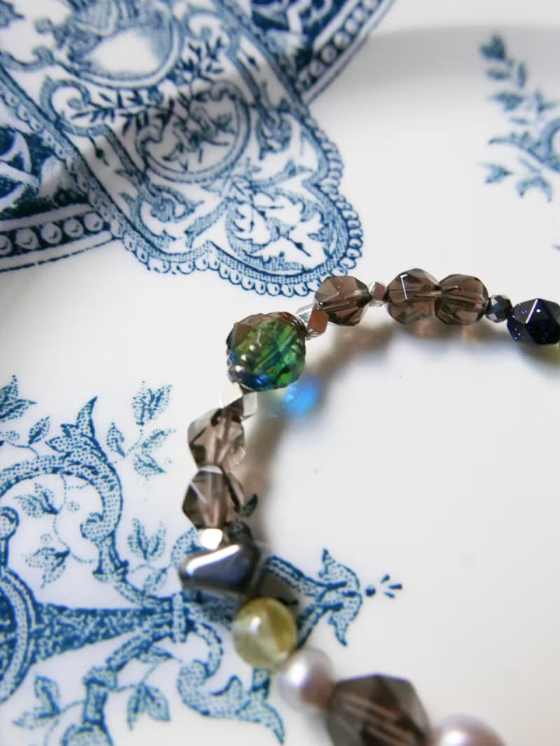 水晶手鍊/茶晶/沙佛萊石榴石