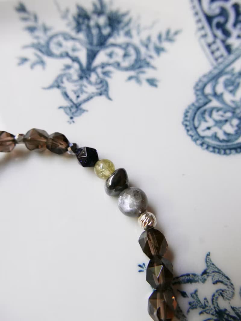 水晶手鍊/茶晶/沙佛萊石榴石