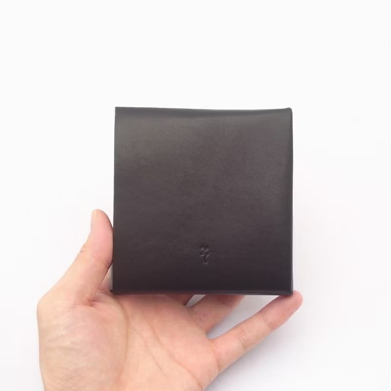 【ミニ財布】革 ログウッド染め 草木染め 右利き 手縫い 手染め 手作り【chotof/ちょとふ】