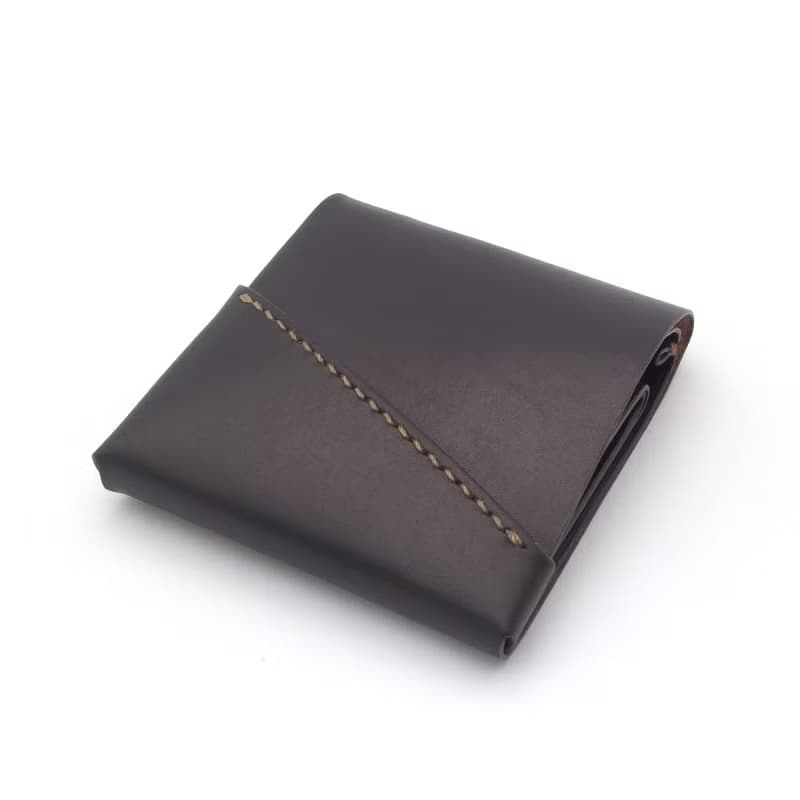 【ミニ財布】革 ログウッド染め 草木染め 右利き 手縫い 手染め 手作り【chotof/ちょとふ】