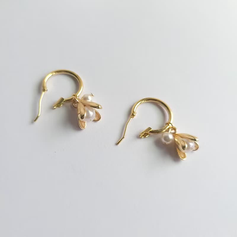 14K/耳飾-含苞待放
