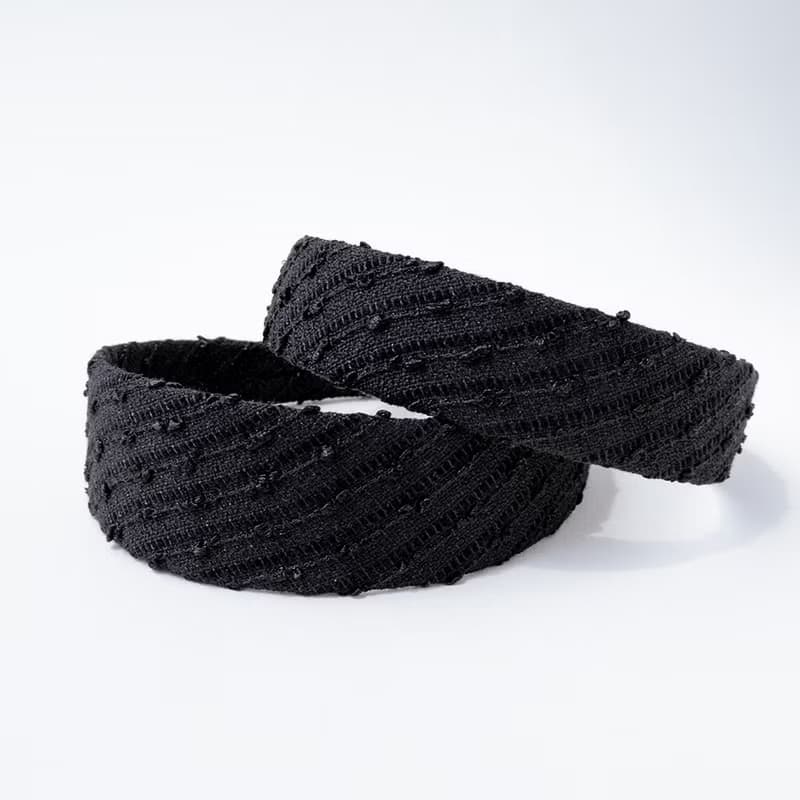 basic black tweed hairband handmade headband