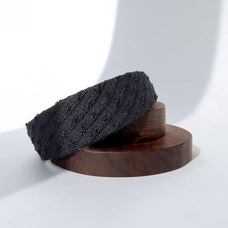 basic black tweed hairband handmade headband