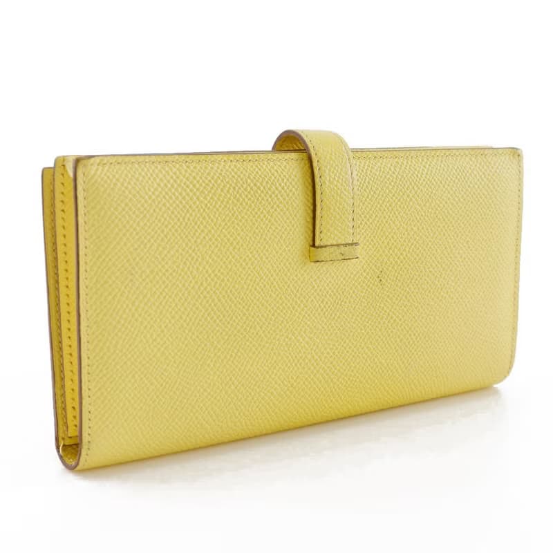 【日本直送】エルメス HERMES ベアンスフレ 長財布 ヴォーエプソン 黄 R レディース【中古】