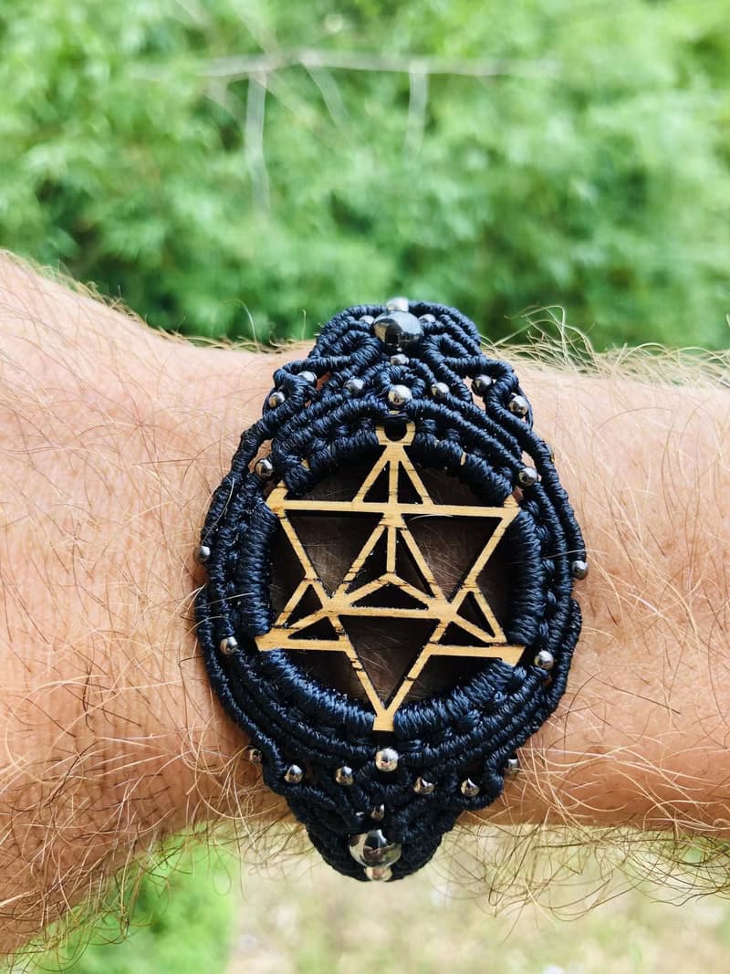 Hematite Merkaba Watch bracelet macrame