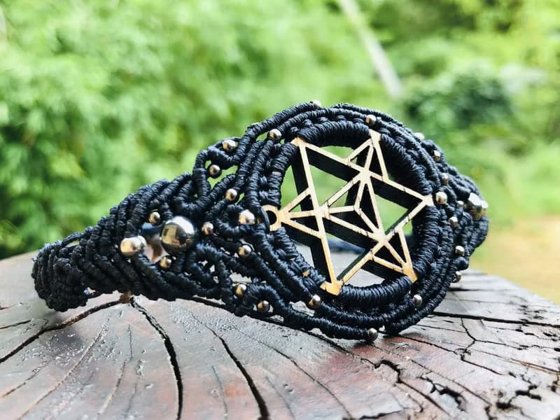 Hematite Merkaba Watch bracelet macrame