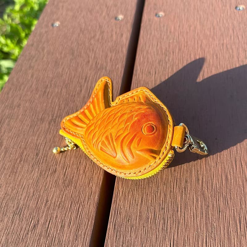 皮革鯛魚燒造型零錢包