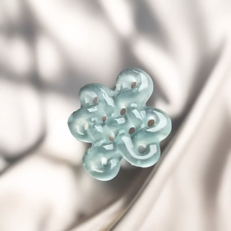 高冰綠翡翠吉祥結 | 天然緬甸玉翡翠A貨