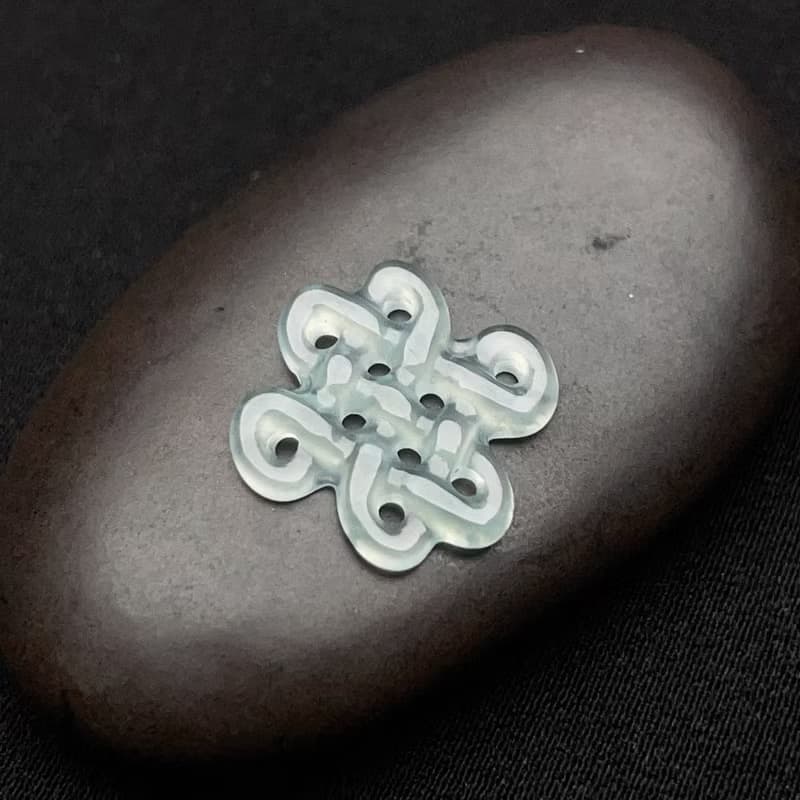 高冰綠翡翠吉祥結 | 天然緬甸玉翡翠A貨