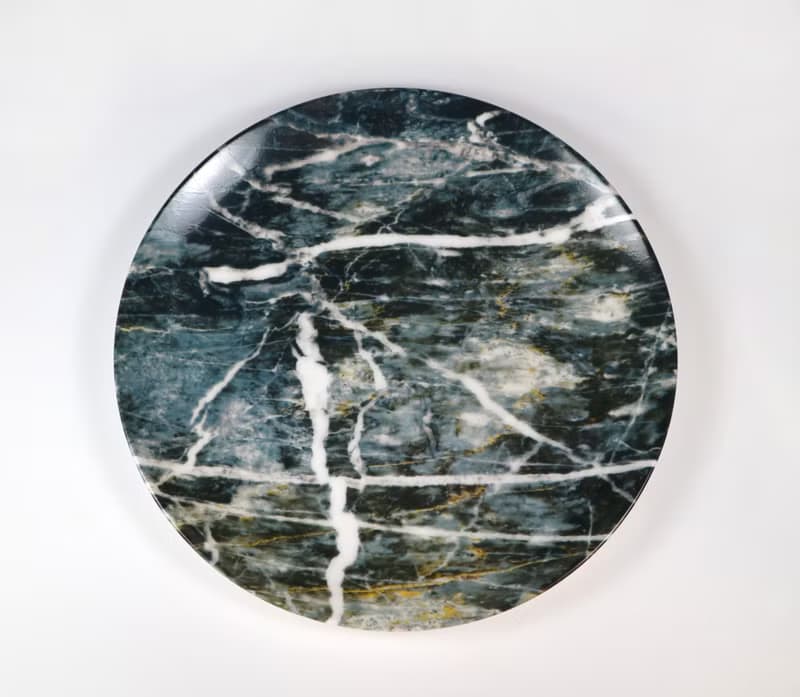 】大理石紋骨瓷盤  夏-鑠玉流金