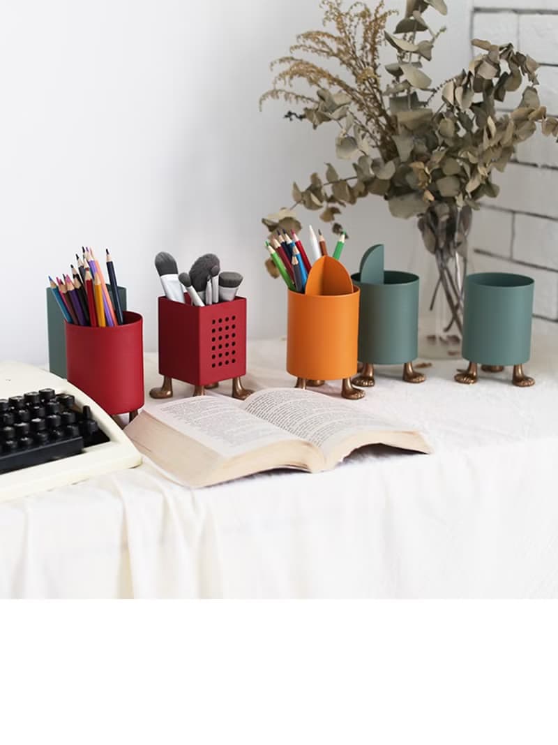 可愛貓腳 筆筒 彩妝刷收納 辦公室書桌收納 餐具收納