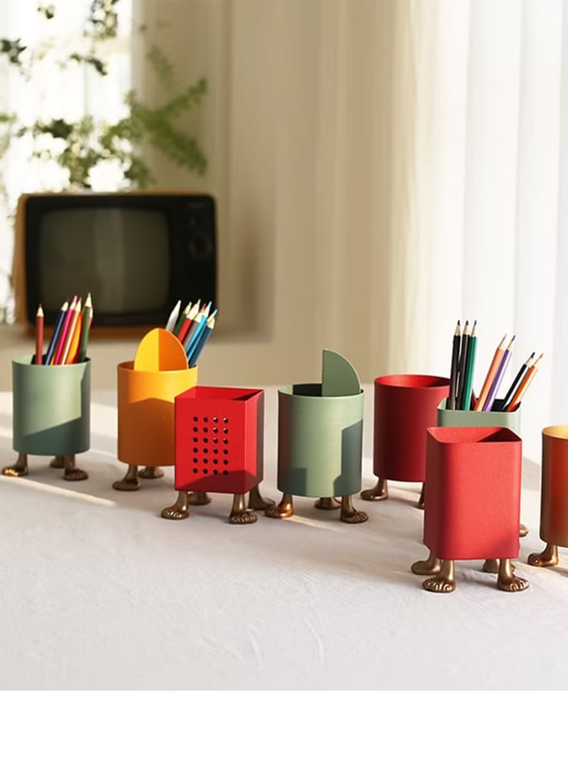 可愛貓腳 筆筒 彩妝刷收納 辦公室書桌收納 餐具收納