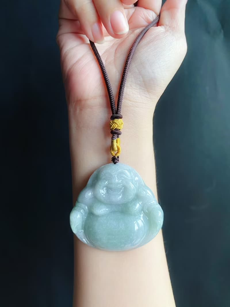稀有 大彌勒佛 天然緬甸玉 翡翠佛公 彌勒佛 項鍊 禮物 長輩禮
