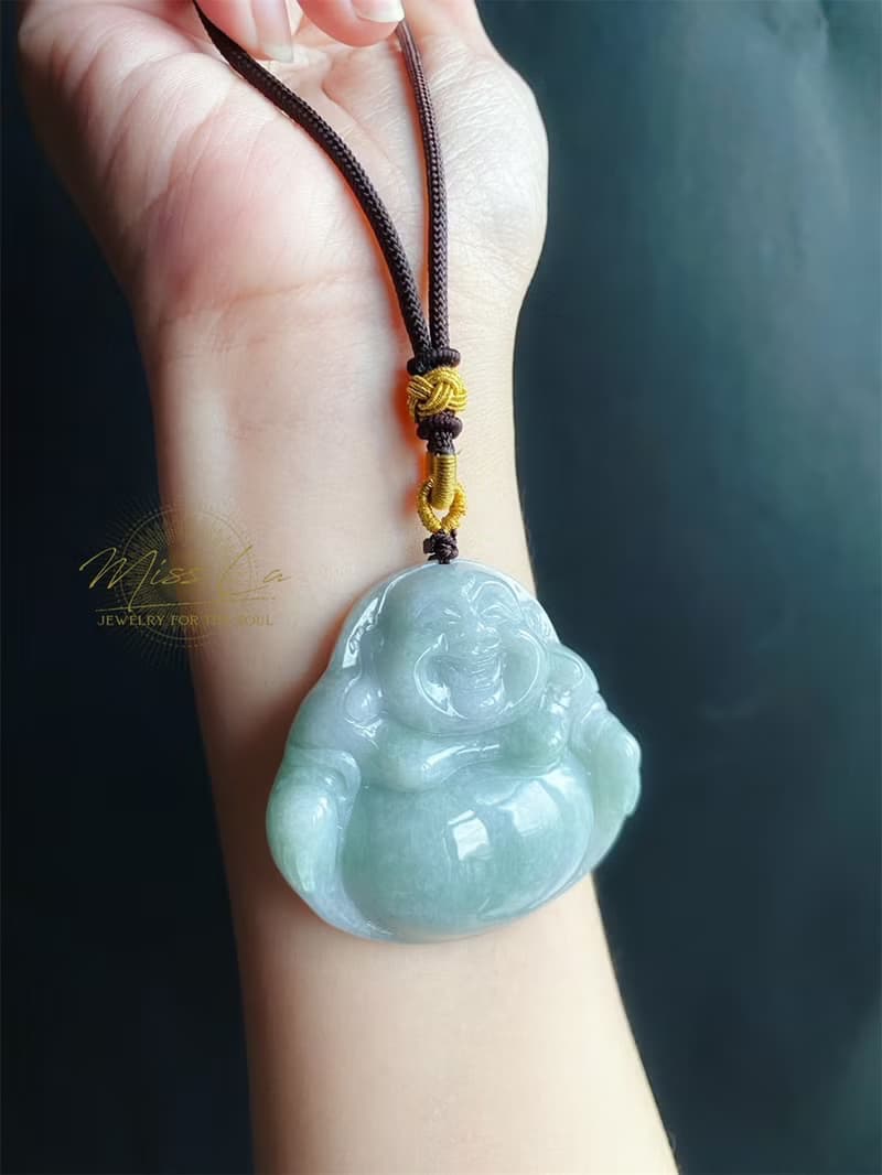 稀有 大彌勒佛 天然緬甸玉 翡翠佛公 彌勒佛 項鍊 禮物 長輩禮